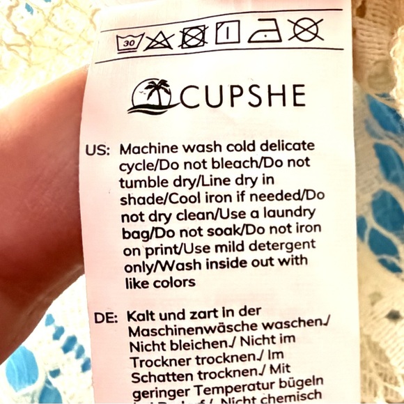 Cupshe Lace Boho Midi Dress | Cream | Size Large | Beachy Romantic - Picture 14 of 16